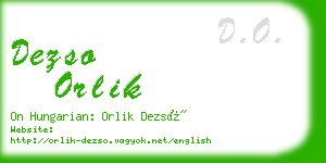 dezso orlik business card